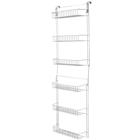 Hastings Home Hanging Storage Rack, Metal Over The Door Shelving For Pantry, Kitchen, Bathroom,White